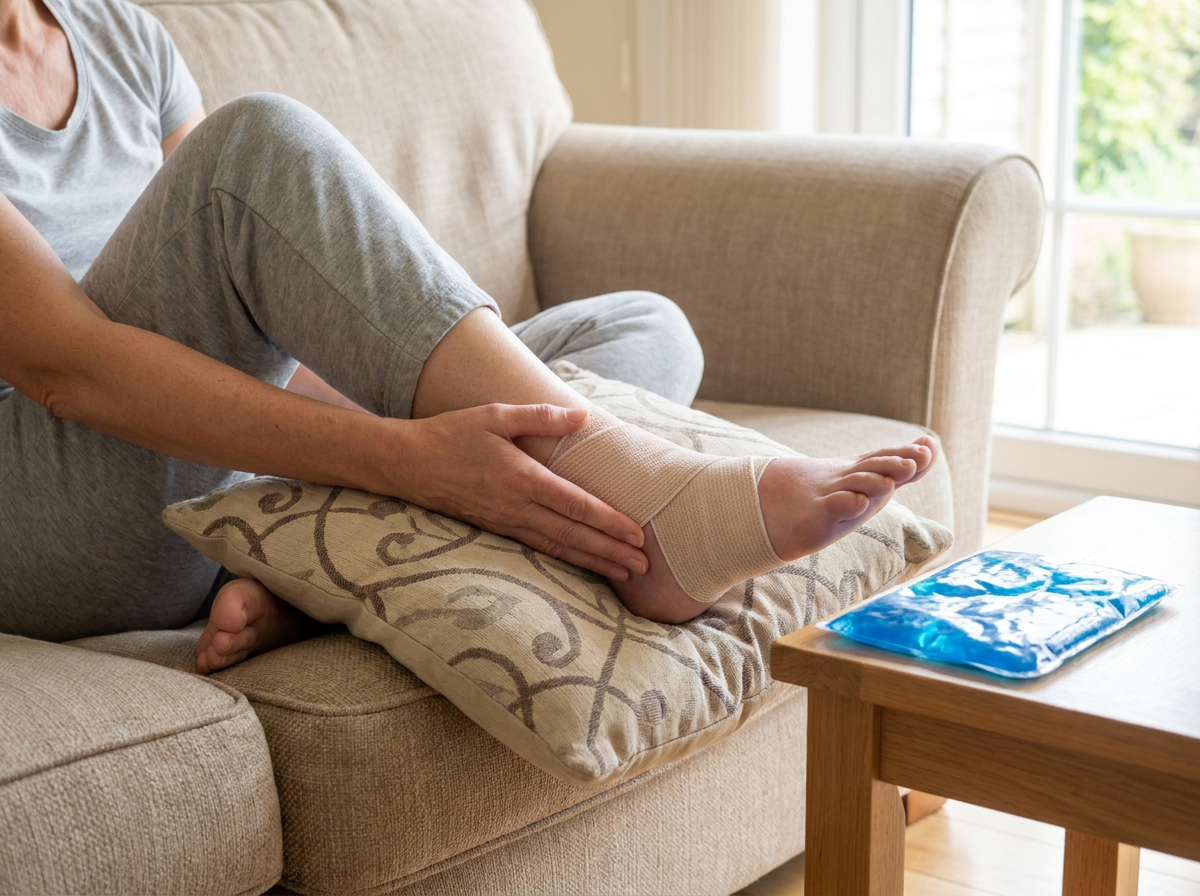 Ankle sprain swelling support