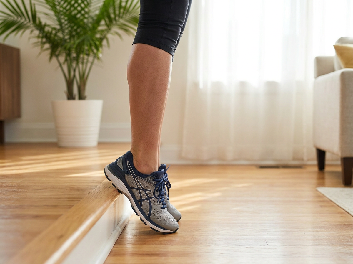 Calf raise rehab for heel pain