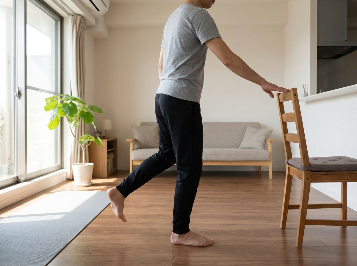 Single-leg calf raise exercise