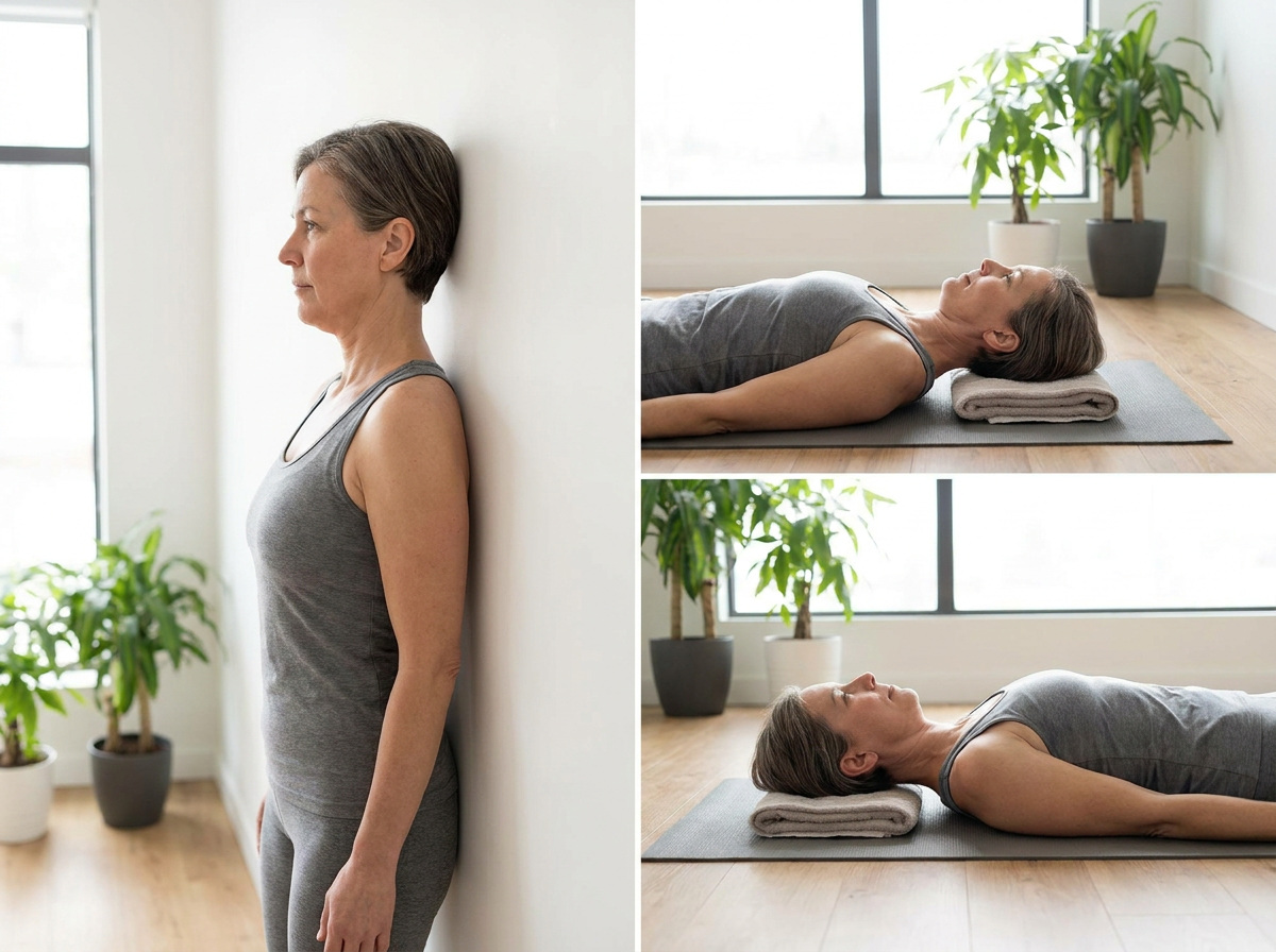 Chin tuck exercise