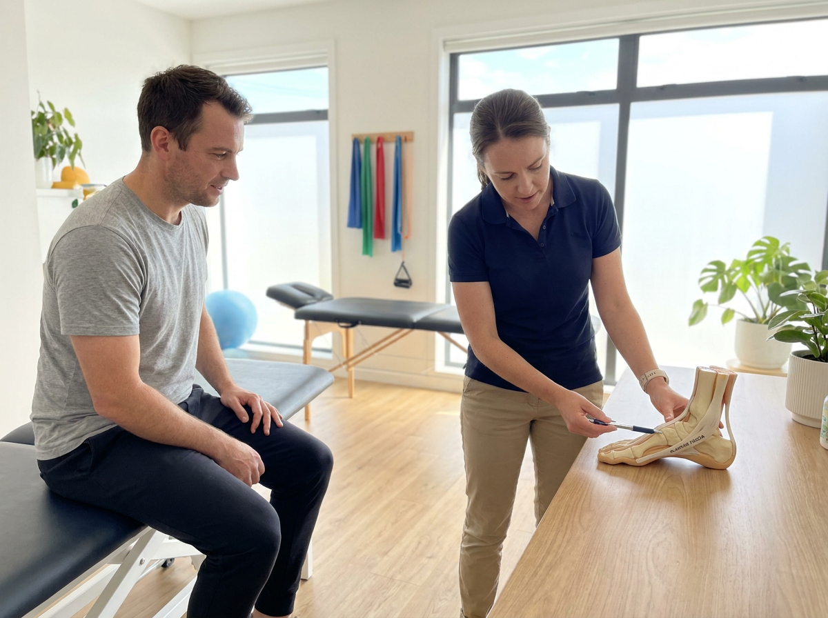 Plantar fascia and heel spur explanation in clinic