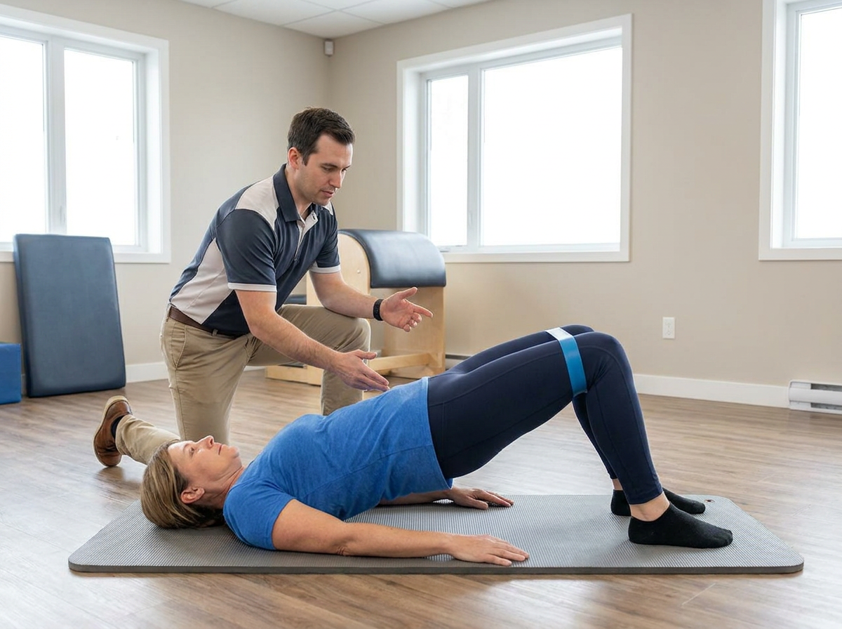 Glute bridge exercise for pelvic pain rehab