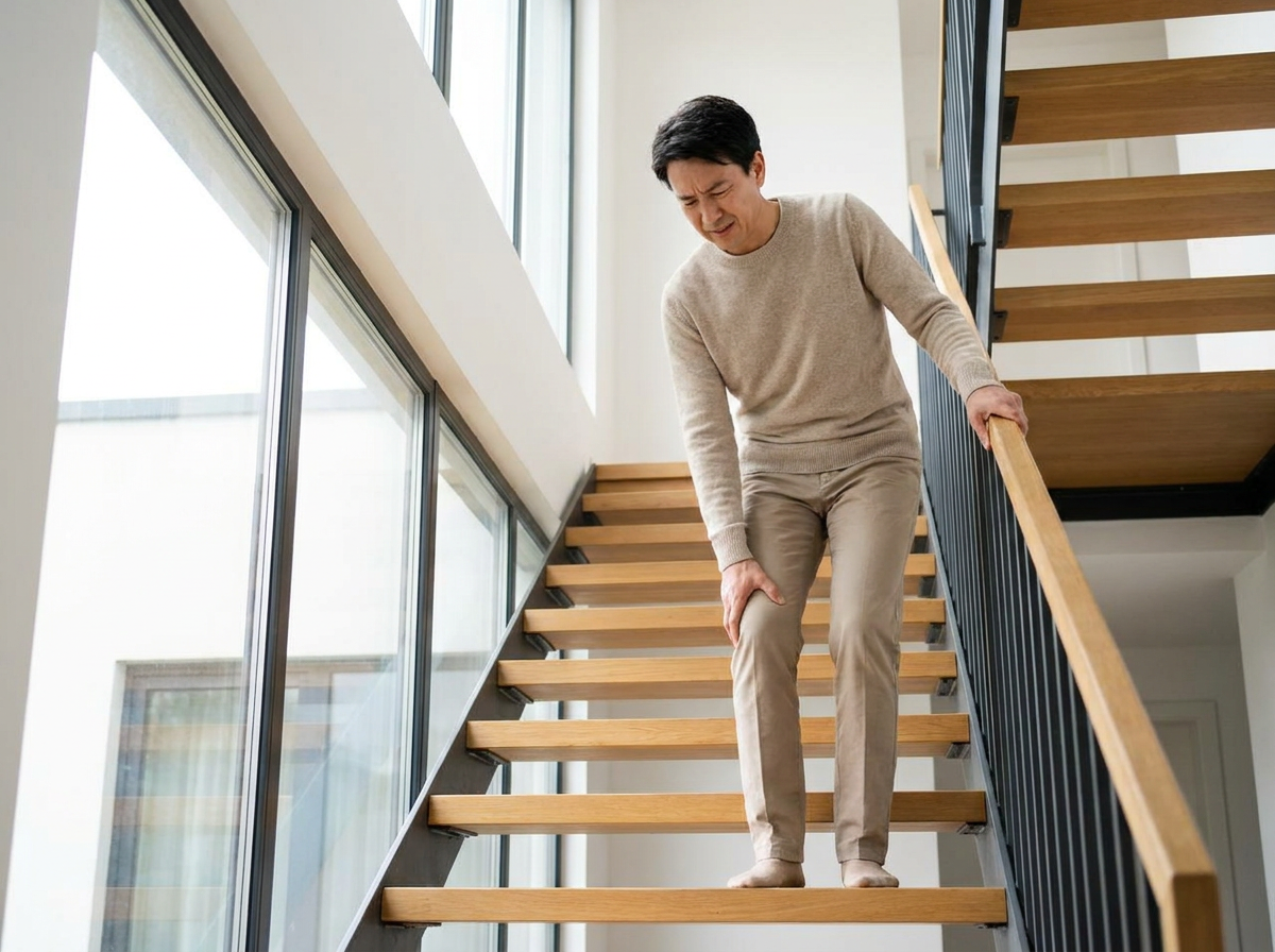 Pain in knee when walking downstairs in Chelmsford – common knee pain physio symptom