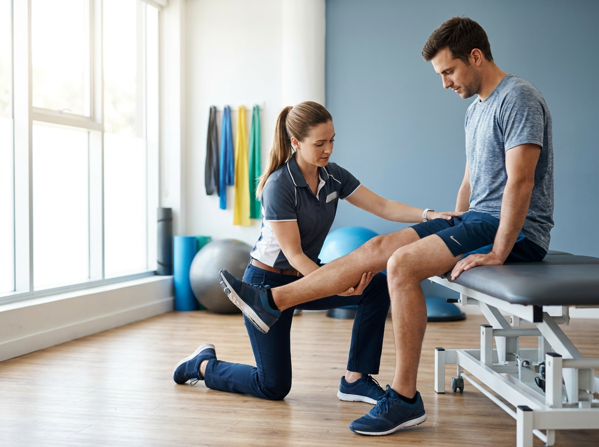 Physio assessing anterior knee pain