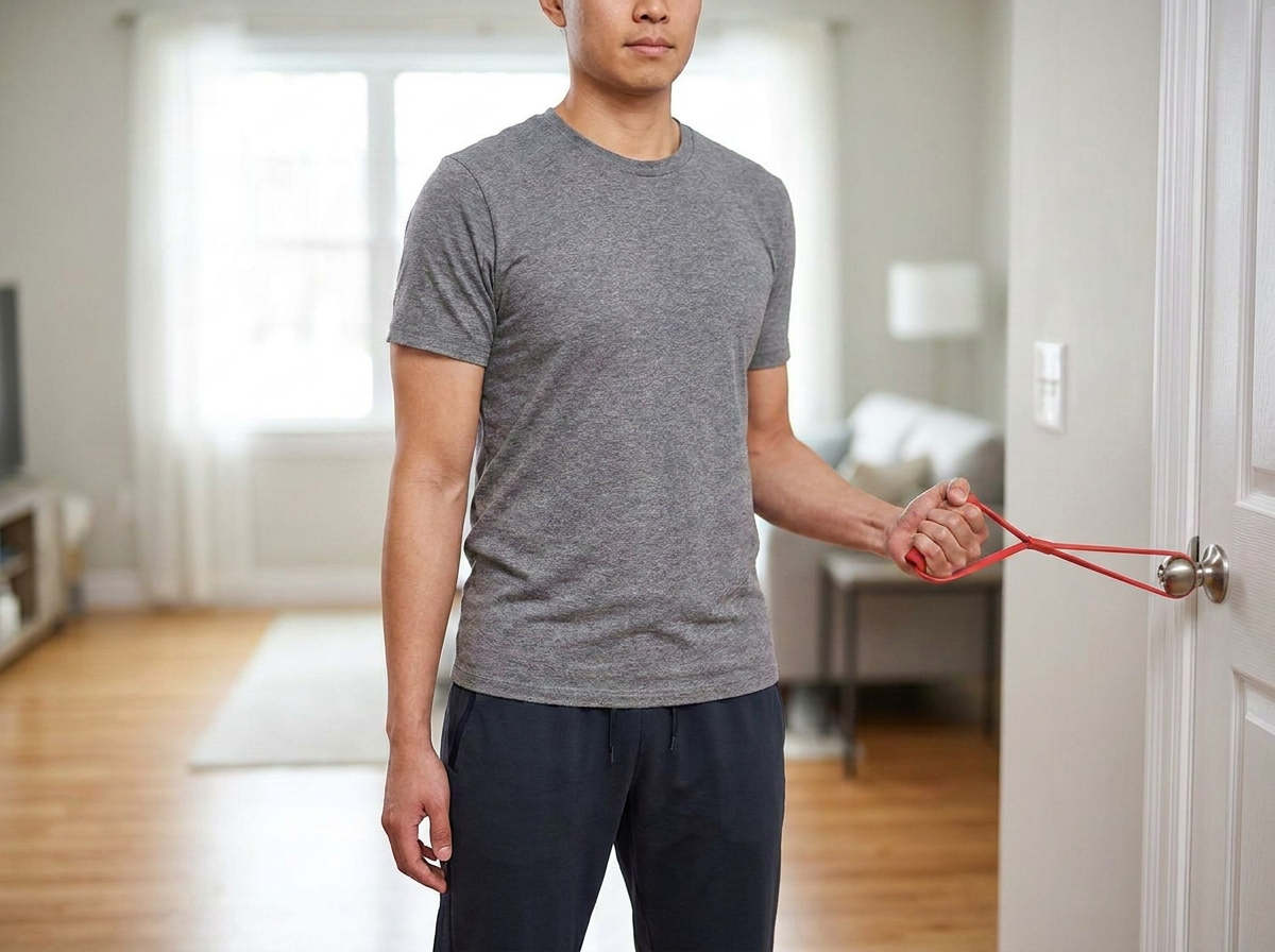 Band external rotation exercise
