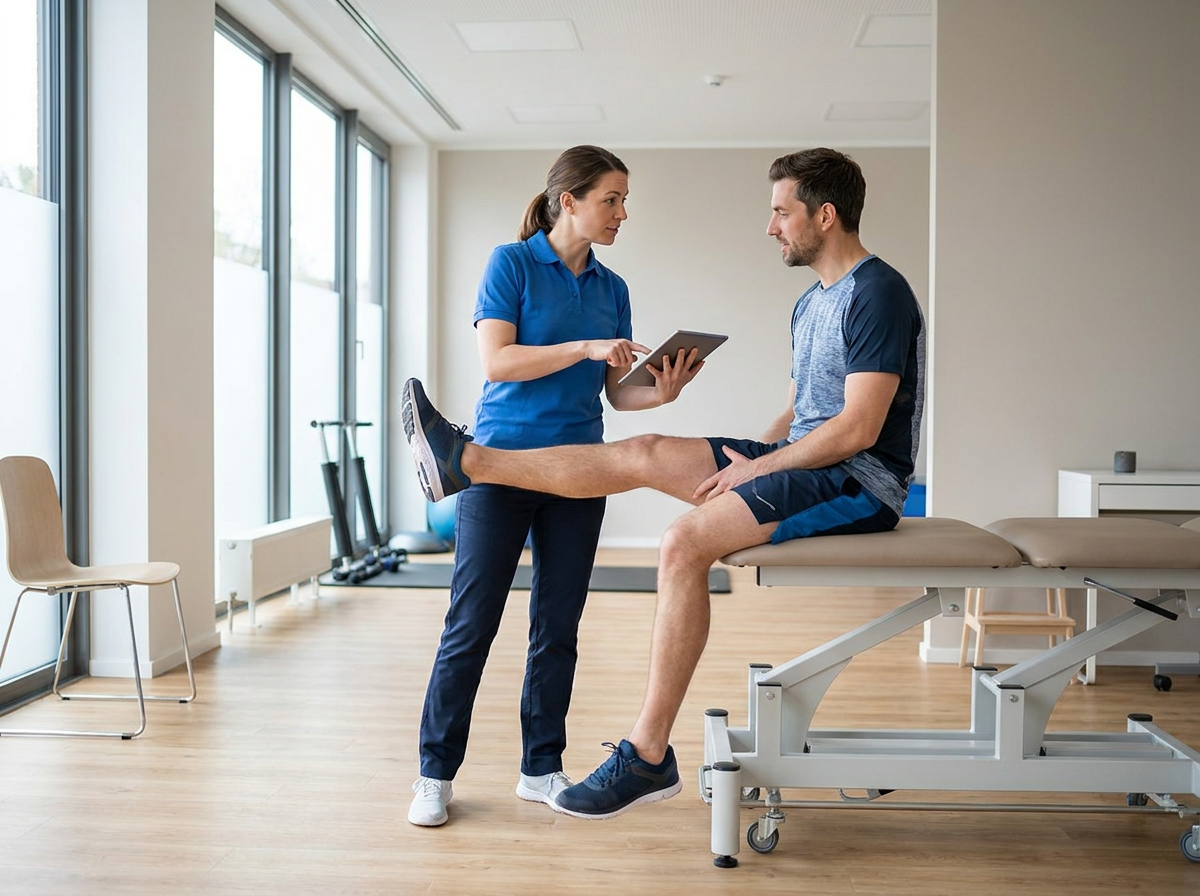 Physio assessing sciatica